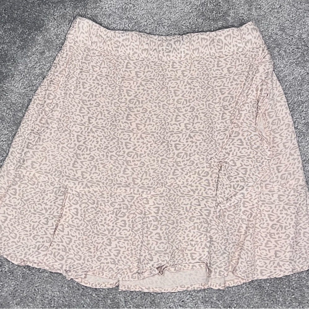 Light Pink Leopard Print Skirt